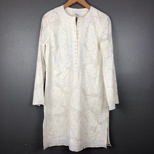 LILLY PULITZER VTG Embroidered Floral Tunic S